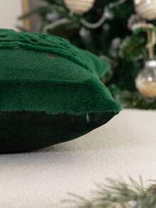 1件裝聖誕綠色聖誕樹刺繡枕套,適合室內裝飾、聖誕裝飾,四季通用,不含枕芯 - 綠色 - 查看 10