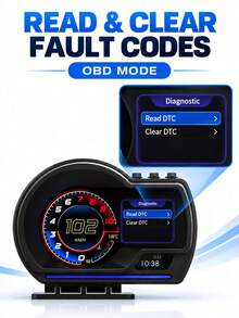 P6 OBD + GPS Car Dashboard Display, Digital Speedometer With Multiple Screen Layouts, RPM, Coolant Temperature & Voltage Display - Head-up Display - View 7