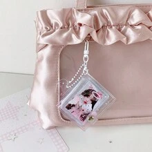 Ins Transparent Glitter Heart Angel Wings Pocket Mini Photo Album, 2 Inch Idol Card Collection Book, Bag Charm Card Holder - Multicolor - View 6