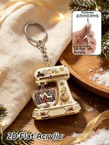 2D Flat Acrylic Decorative Ornament With Baking Mixer Pattern, Christmas-Themed Keychain, Bag Charm. Christmas Baking Gift, Bread Machine Pattern Handbag Charm, Cooking Enthusiast Souvenir, Suitable Birthday Gift, Halloween Christmas Mother's Day Gift - Multicolor - View 9