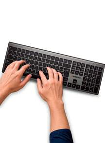 Redlemon Silent Rechargeable Bluetooth Wireless Keyboard USB-C Spanish - View 9