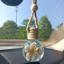 Cute Mini Flower Hanging Car Perfume Bottle, Creative Rearview Mirror ...