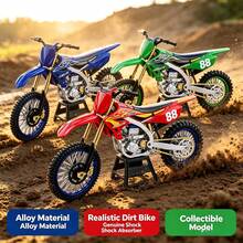 Model Sepeda Motor Off-Road Die-Cast Paduan Logam, Replika Sepeda Motor Off-Road dengan Peredam Kejut, Tersedia Berbagai Warna, Hiasan Pajangan Meja, Dekorasi Koleksi Hobi, Hadiah Liburan Tahun Baru - MultiWarna - View 2