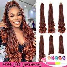 6 Paket Rambut Kepang Kotak Dewi 22 Inci dengan Ujung Keriting, Ekstensi Rambut Kepang Sintetis Pra-Loop, Kepang Boho Aneka Warna, Hadiah Alat Rambut Gratis untuk Pesta Cosplay Halloween dan Pemakaian Sehari-hari - MultiWarna - View 18