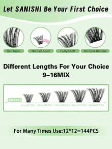Clusters Kit Wispy Eyelash Clusters Lashes Natural DIY Lash Extension Kit 10-16mm Cluster Eyelash Extensions Kit C Curl Individual Lashes Cluster Eyelash (With Tweezers, Lash Bond Seal, Lash Remover ) - Pink - View 5