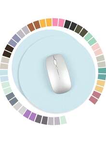 1/2Pcs Circular Mouse Pads, Ultra Thin Waterproof PVC Leather Mouse Pad,Stitched Edges,Works For Computers, Laptop,All Types Of Mouse Pad, Office/Home(22x22cm,8.66"X8.66") - Multicolor - View 29