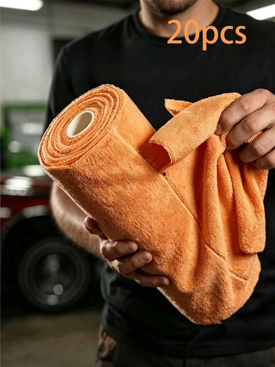 Microfiber Cleaning Roll, Microfiber Car Towel, Car Cleaning Towel Roll, Reusable Cleaning Cloth, Microfiber Towel Roll Easy To Tear, Reusable Cleaning Wet Wipes, Home Kitchen Towel Roll, Car Wash Rag - Multicolor - View 1