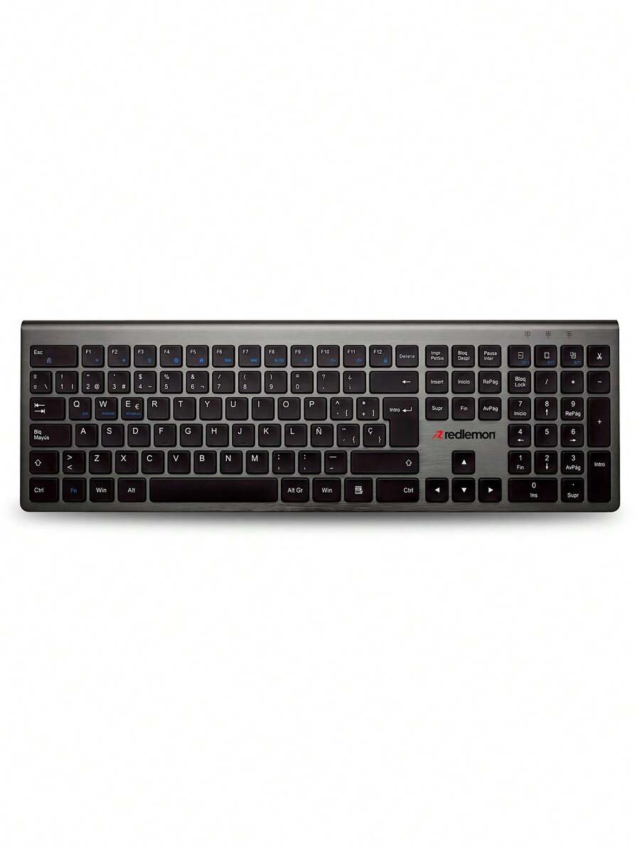 Redlemon Silent Rechargeable Bluetooth Wireless Keyboard USB-C Spanish - View 1