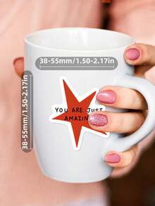 50Pcs PP Text Note Stickers, Inspirational Text Journal Style, Including English Encouraging Phrases, Note Papers, Doodle Line Elements, For Journal Collage, Water Bottle, Luggage, Skateboard, Tablet, Notebook, Storage Box, DIY Craft Decor - Multicolor - View 5
