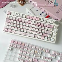 Tutup Tombol Sublimasi Pewarna Lima Sisi PBT Cetak Samping Tinggi MOA Lucu DIY untuk Keyboard Mekanik dengan Gambar Kepala Kucing Meow Permen Kapas - View 11