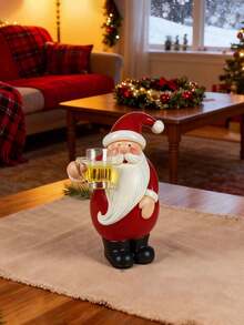 1pc Resin Decorative Ornament Red Wine Christmas Santa Claus Multiple Styles Home Bedroom Desk Christmas Decoration - Christmas Style - View 11