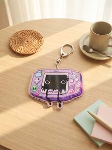 1PC/4pcs Cursed RetroConsole Weirdcore Dark Aesthetic Anime Acrylic Keychains, Retro Handheld Console & Cursed Weirdcore Art Series Odd Pattern Pendant, Backpack & Car Key Accessory, Gift For Nostalgic Handheld Console Gamers, Weirdcore Aesthetic, Dark Cute & Weird Game Culture Enthusiasts - Multicolor - View 7
