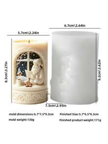 Resin Silicone Mold, Santa Claus Bedside Cylindrical Shape Mold With Santa Claus, Winter Window Sill Decor Tree Surround Design - Easy Release, Reusable For Handmade Aromatherapy Candles/Home Decor Crafts. Suitable For Plaster/Resin/Soap And Other Materials. Perfect Choice - Christmas Cylinder Mold - View 7