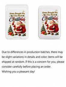 New Christmas Phone Back Card Holder, Magnetic Phone Card Wallet/Pouch Compatible With Magnetic Phones And Phone Cases, Slim Faux Leather Material Phone Back Card Holder With RFID Anti-Theft Function And Push-Out Card Slot Design, Lightweight Wallet Alternative, Suitable For Travel, Shopping And Daily Carry, Essential For Christmas Travel, Perfect Gift For Family And Friends, Christmas Gift - Multicolor - View 11