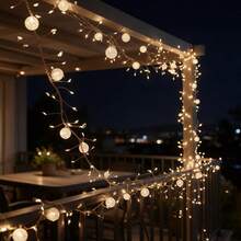 1pc Cracked Glass Ball String Lights LED Copper Wire Light Strip, Cracked Ball Lights, Battery Powered (Battery Not Included), Suitable For Bedroom, Home Decor, Family Gatherings, Birthday And Wedding - Ice Crackle Ball Firecracker Light - View 1