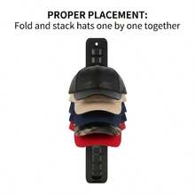 Wall-Mounted Hat Storage Rack, Holds 16 Hats, Adhesive No-Drill Installation, Space-Saving Design, Durable Plastic Portable Hat Rack, Brim Protection Design, Suitable For Closet Office Dorm Storage, Wall-Mounted Hat Hanging Organizer, Home Storage Recommendation - Multicolor - View 6