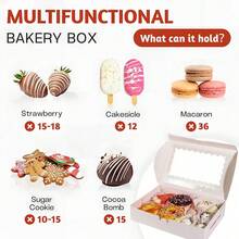 Auto Pop-Up White Bakery Box With Wave Window, Paper Gift Box For Strawberry Chocolate, Cake, Dessert Packaging - View 3