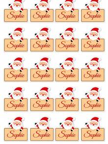 Customized Name Stickers Christmas Name Labels, Featuring Santa Claus Holding Sign Pattern, Holiday Gift Labels, Customizable Name Or Text, Self-Adhesive Paper, Office Labels, Suitable For Water Bottles, Laptops, Planners, School Supplies - Multicolor - View 8