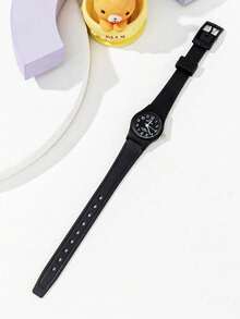 1pc New Fashionable Minimalist Black Quartz Watch, Suitable As A Holiday Gift - Black - View 6
