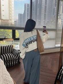 Women's New Autumn/Winter Vintage Loose Knit Button-Front Cardigan Casual Sweater Jacket - White - View 4