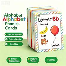 27pcs Alphabet Flash Cards Set, Double-Sided Cognitive Cards, Learn Colors, Animals And Letters, Suitable For Children To Practice Letter Pronunciation, Includes 26 Letters, Matching Words And Explanations, Ideal Back To School Supplies - Multicolor - View 5