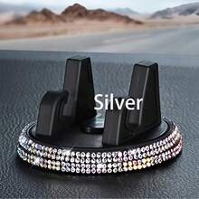 Upgraded Car Phone Holder With Diamond-Studded Center Console, 360° Rotatable Navigation Mount, Black Blue Red Silver Pink - A - View 6