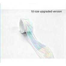 1PC- Laser Gradient Iridescent Fishtail Gauze Ruffle Hair Accessories Bowknot Jellyfish Lamp Toy Cake Packaging Ribbon DIY Lace Decoration Accessories - A - View 10