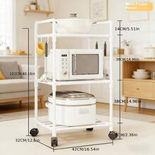 White Three-Tier Stainless Steel Storage Rack - White Three-layer - View 5