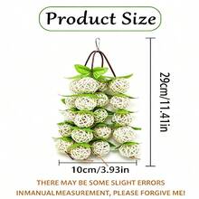 1pc Bird Toy Colorful Natural Wood Rattan Ball With Artificial Leaf Hanging String, Bird Supplies, Pet Supplies, Bird Cage Hanging Ornament, Accessory, Bird Training Toy, Suitable For Small And Medium Parrots Bird Cage Hanging Toy (Random Color) - A+B - View 4