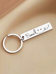 1pc Smiling Face Stainless Steel Keychain - Suitable As A Gift For Family, Colleagues And Friends - Applicable For Birthdays, Parties And Other Important Occasions - Multicolor - View 5