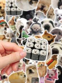 50pcs Cute Puppy Stickers Laptop Handbook Phone Case Decorative Decals - A - View 8
