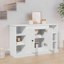 Buffet Blanc 100x35,5x60 cm Bois d'ingénierie - Blanc - Voir 3