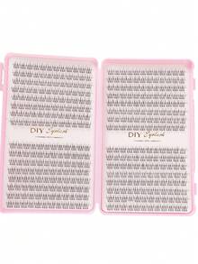 384 False Eyelash Clusters With C-Shaped Curl, 12mm Fish Tail Design, Natural Cross Shape - View 8