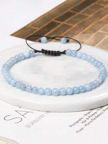 4mm Fine Bead Bracelet, Adjustable Natural Stone Semi-Precious Gemstone Yoga Beads Handmade Bracelet Jewelry - Bracelet - View 5