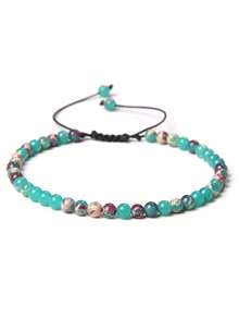4mm Fine Bead Bracelet, Adjustable Natural Stone Semi-Precious Gemstone Yoga Beads Handmade Bracelet Jewelry - Bracelet - View 48