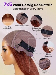 OQ Glueless Fashion Wig, 16-24 Inch Silky Straight Hair, Chestnut Brown Layered Design, 6x4 Inch Transparent Lace Top, 180% Density Unprocessed Human Hair, Pre-Trimmed Hairline, Free Shipping - S33D - View 7