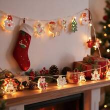 1-Pack 10-LED Christmas Decorative String Lights Featuring Santa Claus, Snowman, Christmas Tree, And Reindeer Motifs; Suitable For Decorating Christmas Trees And Creating A Festive Atmosphere For Home Windows-Perfect For Christmas And New Year Decor. - Christmas String Lights - View 9