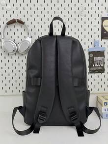 Ransel Kulit PU Retro Minimalis, Tas Tangan Multi-Kompartemen Kapasitas Besar, Tas Serbaguna Unisex untuk Pelajar, Sekolah, Perjalanan Sehari-hari, dan Penyimpanan Laptop - MultiWarna - View 10