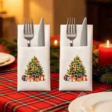 10pcs/Bag 40CM Merry Christmas Christmas Party Tabletop Decoration Disposable Napkins Navada 2027 New Year For Home Christmas Decoration - View 3