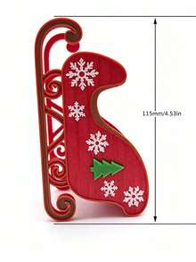1/2pcs 3D Printed Christmas Sleigh Ornament (Excluding Santa Claus, Reindeer, Beads) - A - View 3