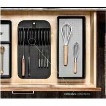 Alas Penyimpanan Pisau Silikon 5 Slot & 11 Slot/11 Slot yang Dapat Dilepas - Rak Penyimpanan Meja Dapur Antibakteri, Pegangan Ergonomis Anti Selip, Untuk Penyimpanan dan Pengeringan Pisau - Warna Solid - View 6