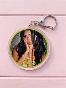 1Pc/6Pcs KATSEYE Girl Group Member Themed Round Portrait Acrylic Keychains, Featuring Manon, Sophia, Daniela, Lara, Megan And Yoonchae Exclusive Designs, Fashionable Bag Charms, Suitable For Fan Gifts, Support Collection, All Seasons - Multicolor - View 10