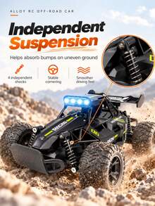 1:12 Scale 2.4G Alloy RC Car, Max Speed 25km/H, 4-Color LED Lights, Proportional Throttle, Suitable For Climbing And Driving. High-Speed Off-Road RC Car, Racing Model And Electric Off-Road Toy. Perfect Christmas Gift! - Multicolor - View 8
