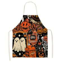 1 buah Celemek Halloween Vintage Motif Hantu & - Desain Tanpa Lengan, Tahan Lama dan Nyaman, Dicetak dengan Pola Kolase Hantu, Kerangka, dan , Cocok untuk Memasak, Memanggang, dan Membersihkan Rumah, Celemek Pekerjaan Rumah Tangga, Celemek Berkebun, Hadiah Liburan Halloween yang Menyenangkan - MultiWarna - View 11
