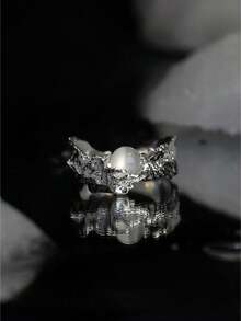 Original Design New Chinese Style Rising Sun & Shy Moon Couple Rings Women's High-End Open Ring - Silver - View 1