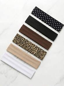 6pcs Wide Women's Headbands, Elastic Non-Slip Neutral Style, Soft And Sweat-Absorbent, Suitable For Sports, Yoga And Daily Wear, Autumn Accessory - Multicolor - View 3