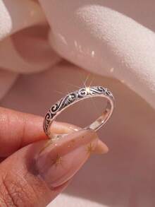 1pc Carved Ring, Exquisite And Unique, Suitable For Balls, Gatherings And Parties, High-Quality Women's Jewelry Gift - Rolls - View 2