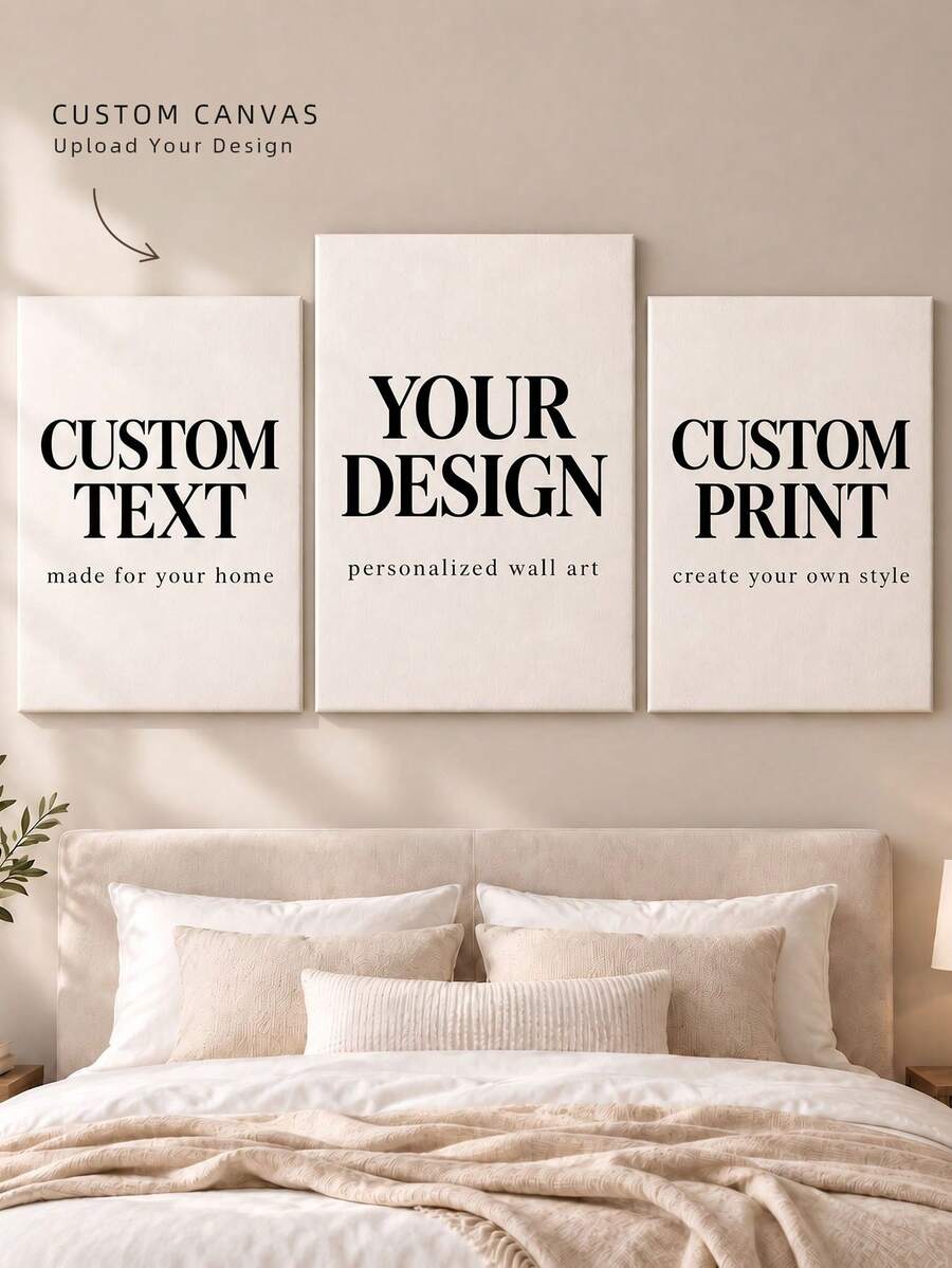 1/3/5pcs Customizable Decorative Wall Art, Personalized Text Content ...