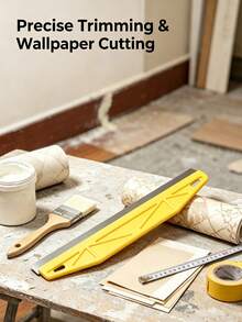 Professional 12-Inch Heavy Duty Metal Paint Trimming Tool With Ergonomic Handle And Blade, Suitable For Precise Trimming, Wallpaper Cutting And Wall Paint Isolation System, Durable Yellow Trimmer For Home And Commercial Use - Multiple Styles - View 2