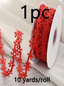 1pc Christmas Snowflake Ribbon, Christmas Gift Wrapping Ribbon, Multi-Color Christmas Decorative Ribbon, Suitable For Gift Wrapping, DIY Bow Making, Wreaths, Christmas Tree Decoration Accessories, Holiday Party Handmade Decoration Supplies - Multicolor - View 13
